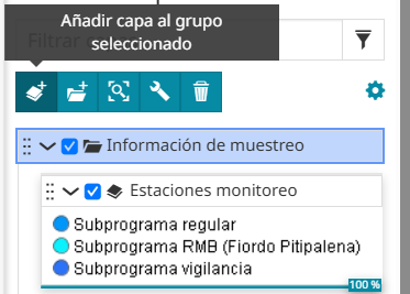 Herramienta capa grupo